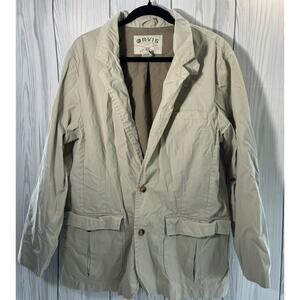 Vintage 90s ORVIS Khaki Field Jacket Barn Coat Lined Pockets Size 40